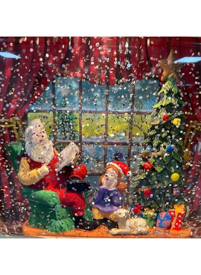 مشهد سانتا الموسيقي المضيء لعطلة نهاية الأسبوع، كرة مائية دوارة، تلفزيون - Image 4